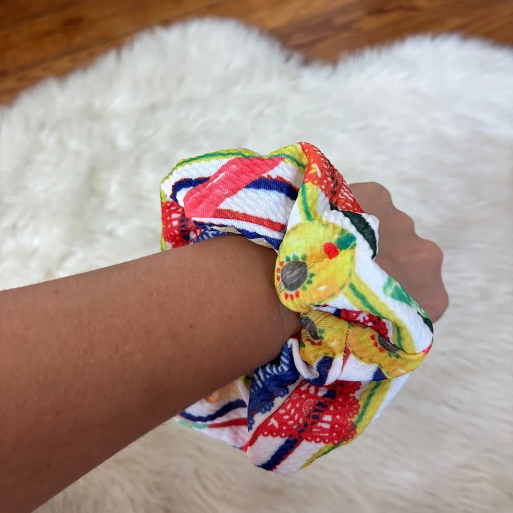 Colorful Striped Fiesta Taco Scrunchie